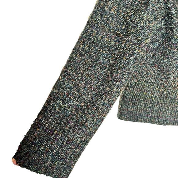 VTG Sag Harbor Green Tweed Blazer Jacket Sz 10 Lined Four Buttons Shoulder Pads - Picture 5 of 9